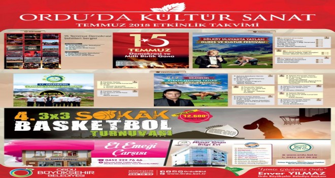 TEMMUZ AYI KÜLTÜR SANAT TAKVİMİ HAZIR