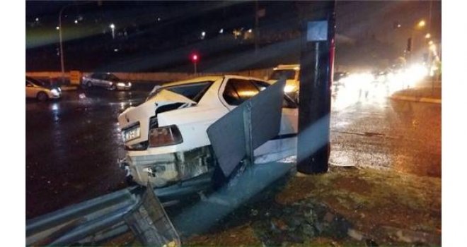 OTOMOBİL TEDES’E KAZAYLA GİRDİ